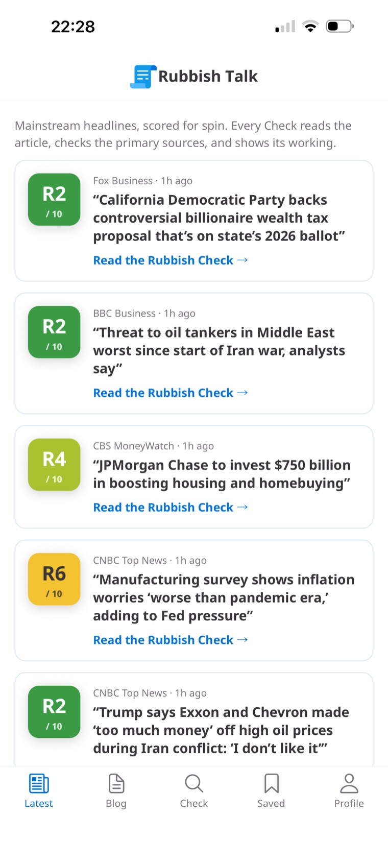 Rubbish Talk app screenshot