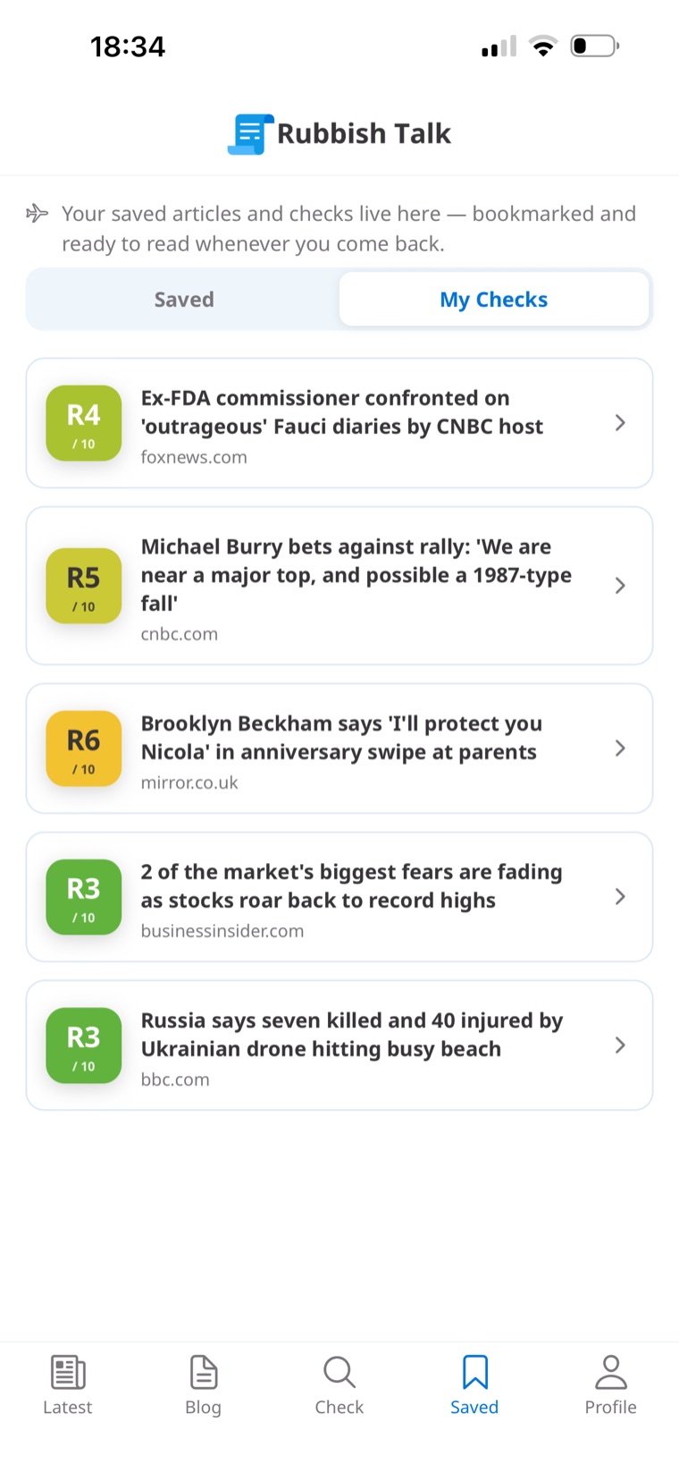 Rubbish Talk app screenshot